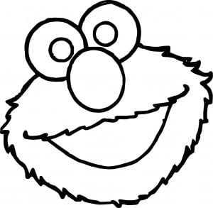 Sesame Street Elmo Face Coloring Page