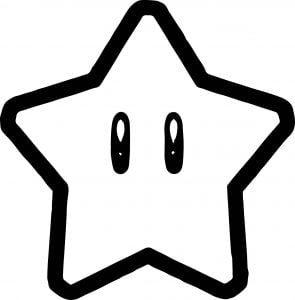Super Mario Star Coloring Page