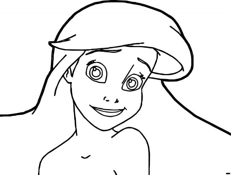 The Little Mermaid Ariels Beautiful Face Coloring Pages ...