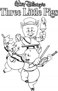 Walt Disney 3 Little Pigs Coloring Page