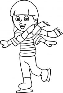 Winter Sport Ice Skating Coloring Page