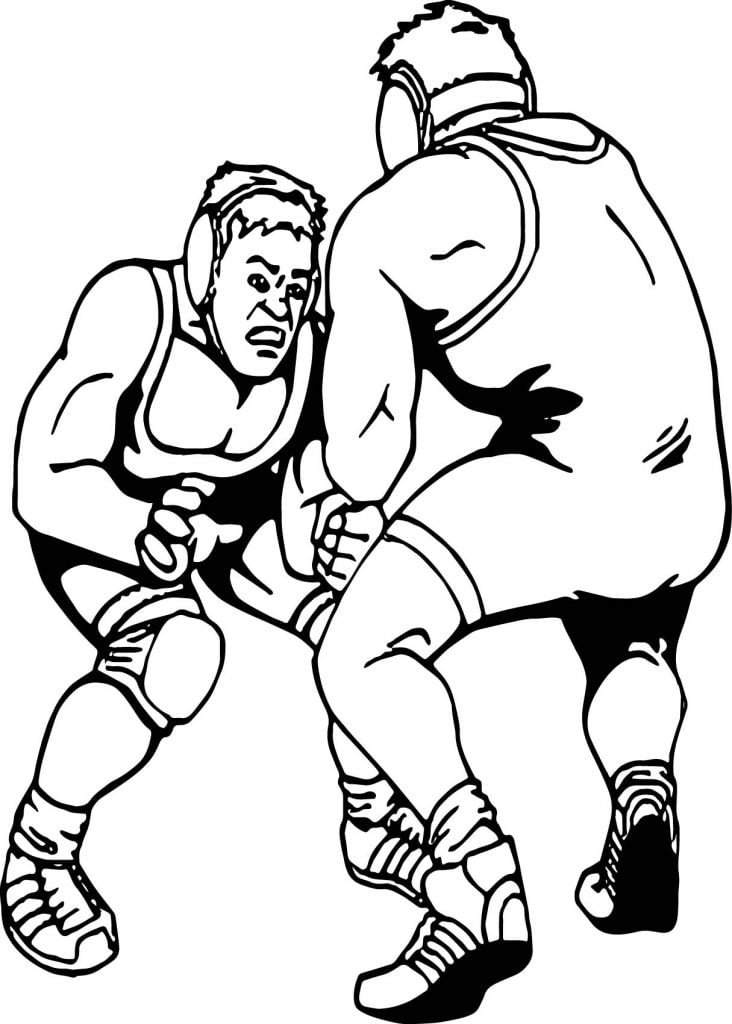 Wrestling Fight Coloring Page - Wecoloringpage.com