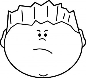 Angry Boy Face Coloring Page