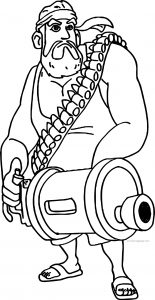 Boom Coloring On The Beach Character Heavy Soldier Coloring Page