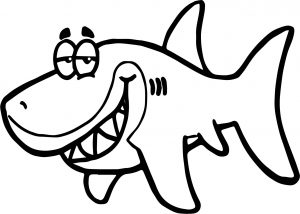 Cartoon Shark Funny Fish Paper Invitation Underwater Coloring Page
