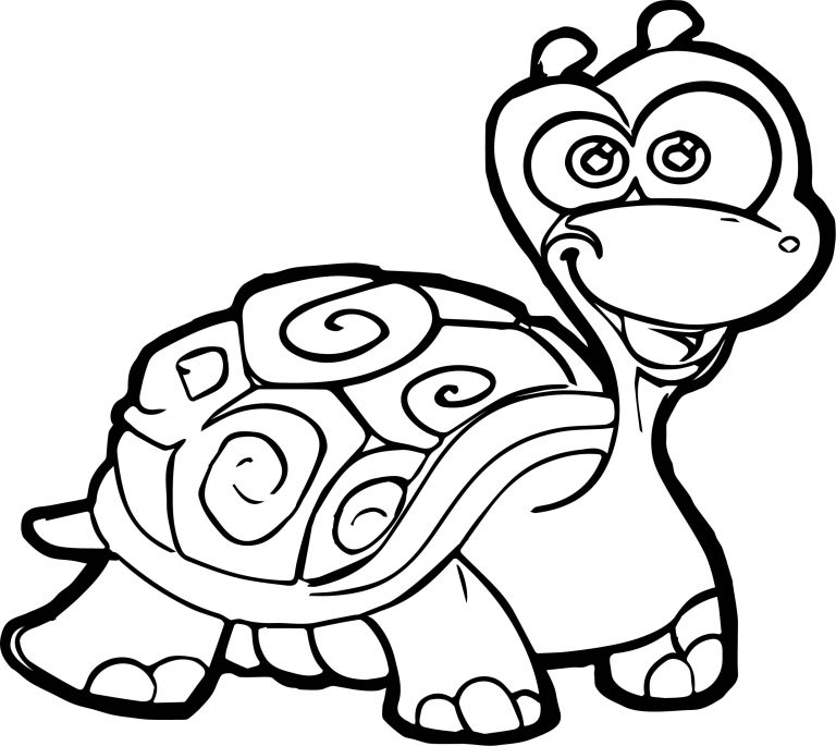 Cartoon Tortoise Turtle Coloring Page - Wecoloringpage.com