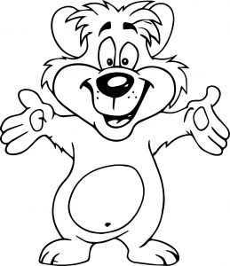 Cute Pretty Perfect Happy Bear Coloring Page