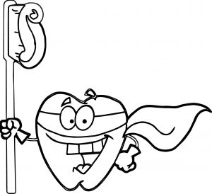 Dental Apple Tooth Paste Coloring Page