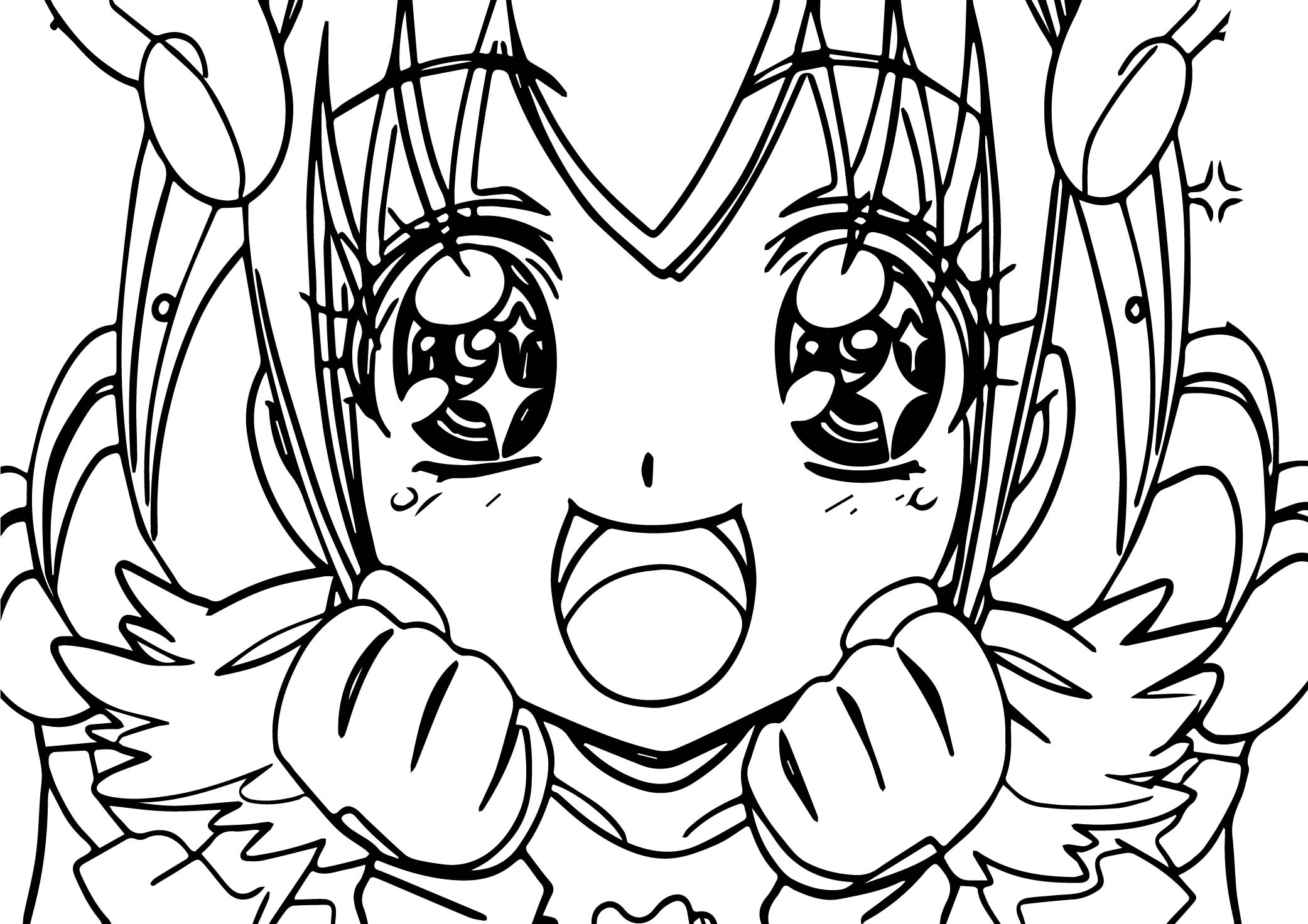 Gambar Glitter Force Girl Excited Coloring Page Wecoloringpage Pages di ...