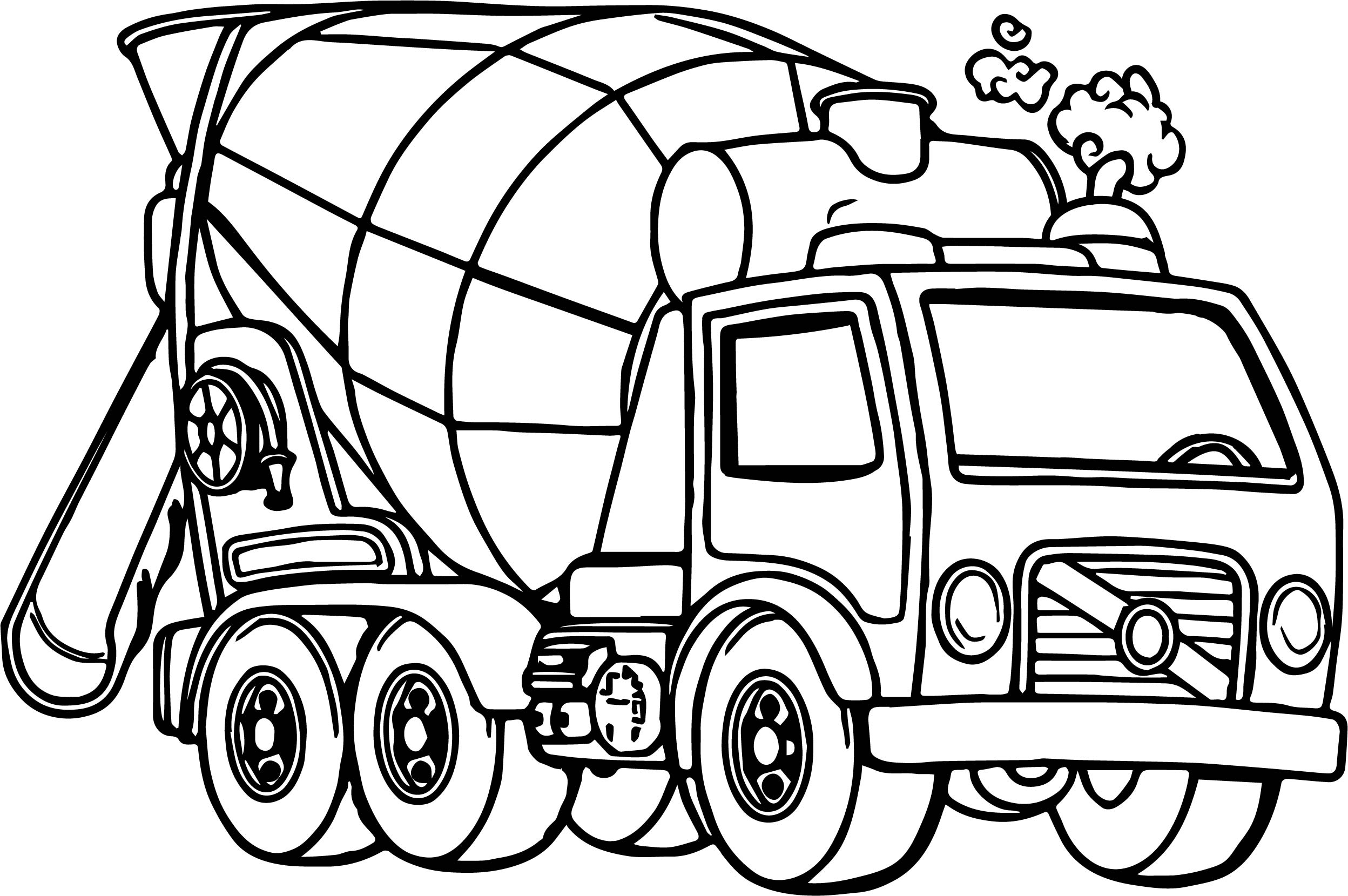 Good Cement Truck Coloring Page