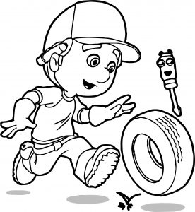 Manny Run Tire Coloring Page