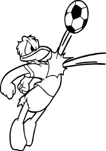 Play Soccer Donald Duck Coloring Page