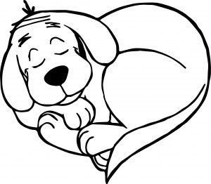 Sleep Clifford the Big Red Dog Coloring Page