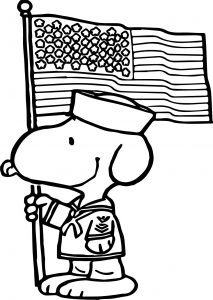 Snoopy Happy 4th Of July Cartoon Coloring Page