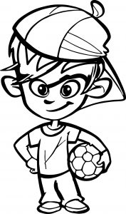 Soccer Player Boy Kid Coloring Page