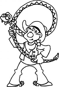 Texas Pecos Bill Cowboy Coloring Page