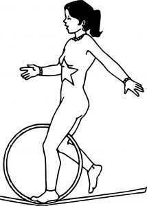Turn Circle Rope Dancer On Circus Coloring Page