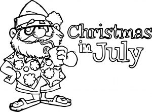 4th Of July Christmas In July Coloring Page