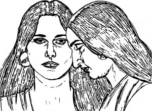 Abraham And Sarah Woman Sketch Coloring Page