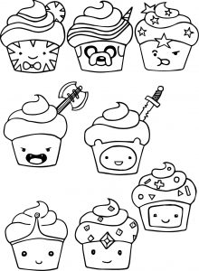 Adventure Time Cupcake Coloring Pages