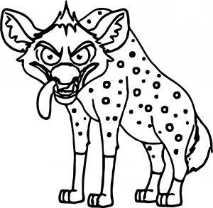 Angry Looking Hyena Cartoon Coloring Page