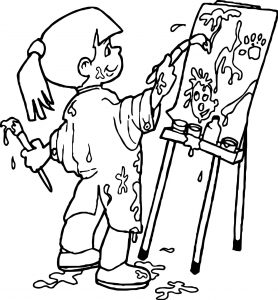 Art Class Girl Coloring Page