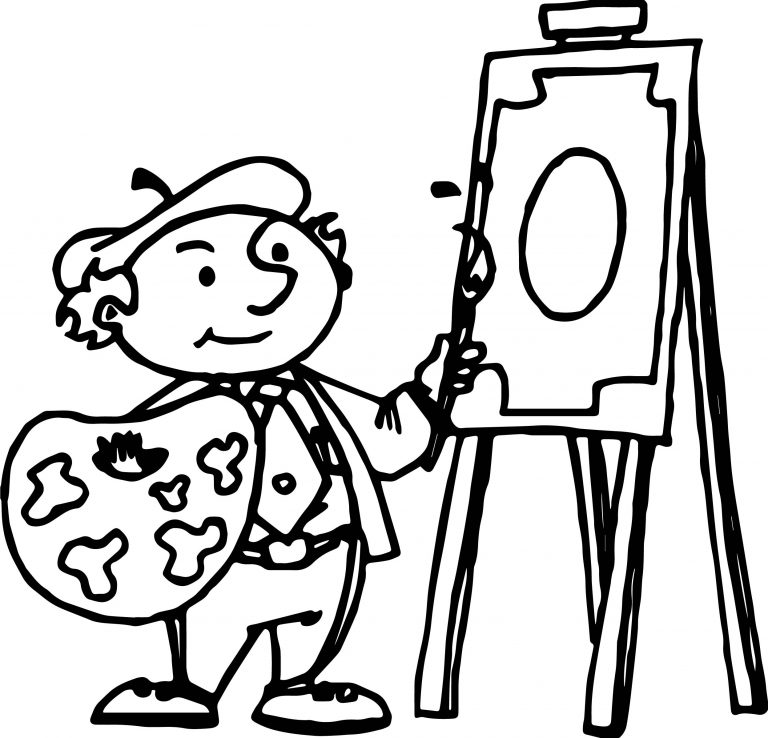 Art Painting Man Coloring Page - Wecoloringpage.com