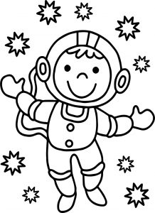 Astronaut Good Monkey Coloring Page