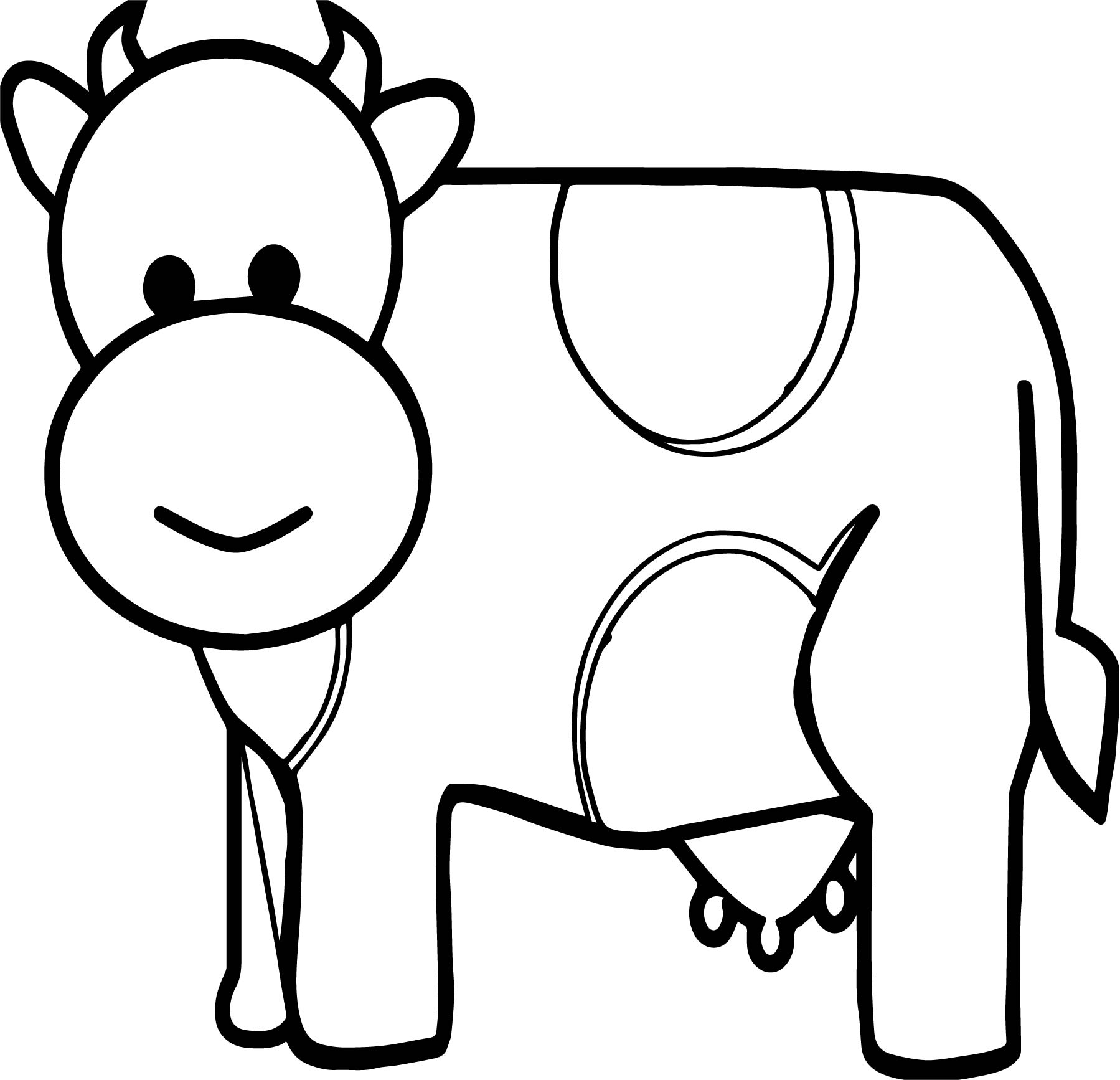Baby Cow Farm Animal Coloring Page - Wecoloringpage.com