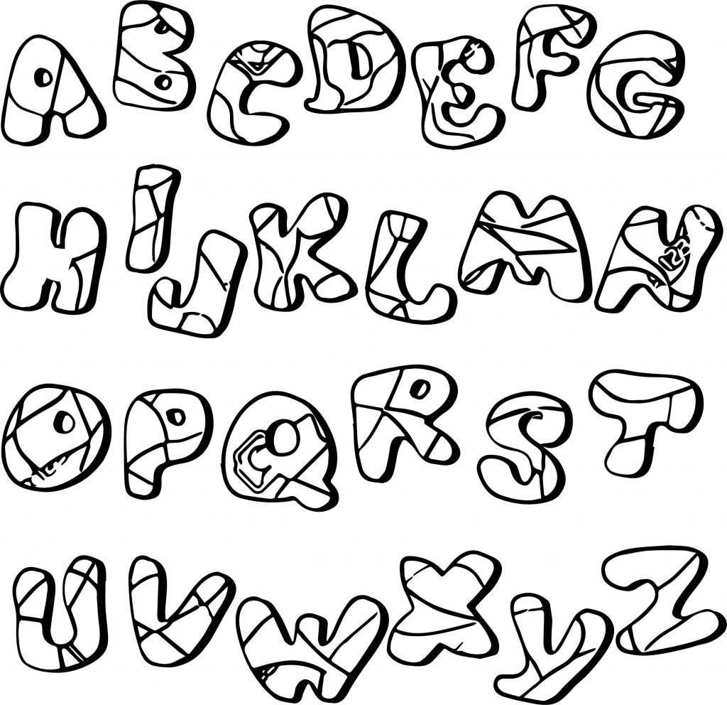 Cartoon Alphabet From A To Z Stock Coloring Page - Wecoloringpage.com