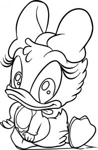 Cute Baby Daisy Duck Coloring Page