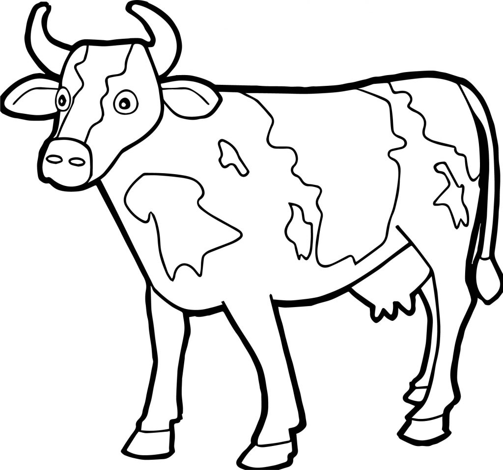 Farm Animal Staying Cow Coloring Page - Wecoloringpage.com