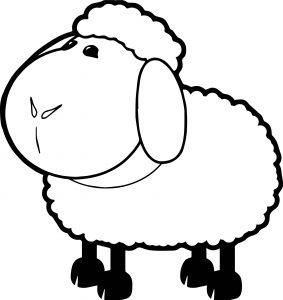 Farm Sheep Animal Coloring Page