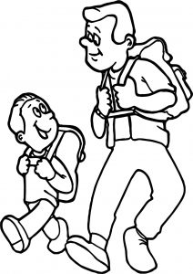 Father Son Camping Coloring Page