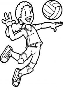 Kids Playing Sports Volleyball Coloring Page - Wecoloringpage.com