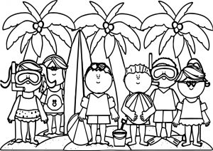 Kids Summer Activities Activity Coloring Page