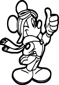 Mickey Pilot Mickey Everything Is Ok Coloring Page
