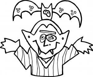 Night Vampire And Bat Coloring Page
