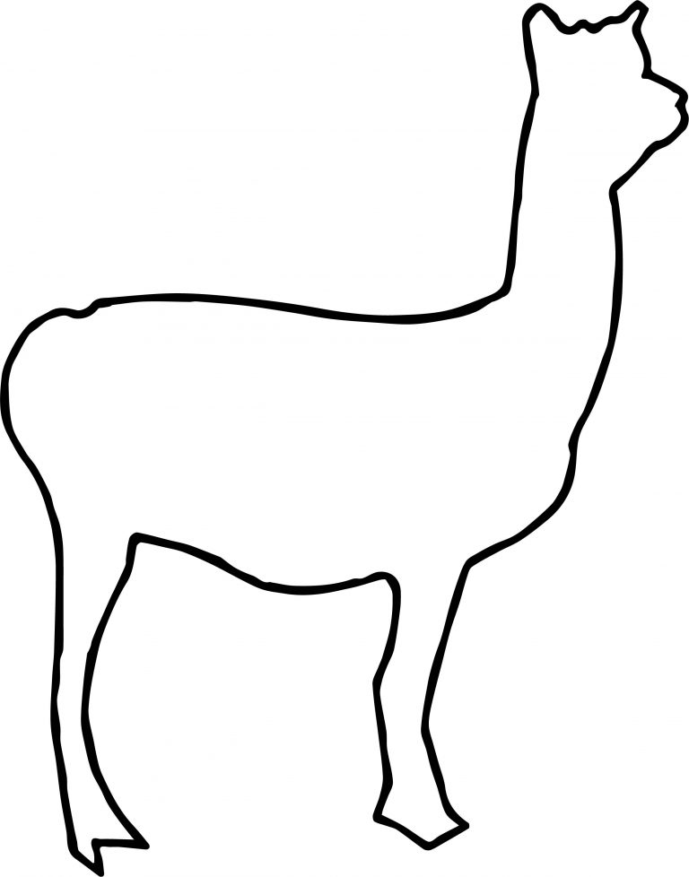 Outline Llama Coloring Page - Wecoloringpage.com