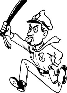 Policeman Running Coloring Page