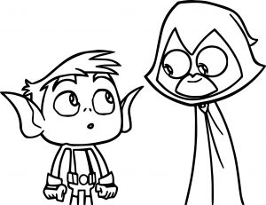Raven And Beast Boy Coloring Page