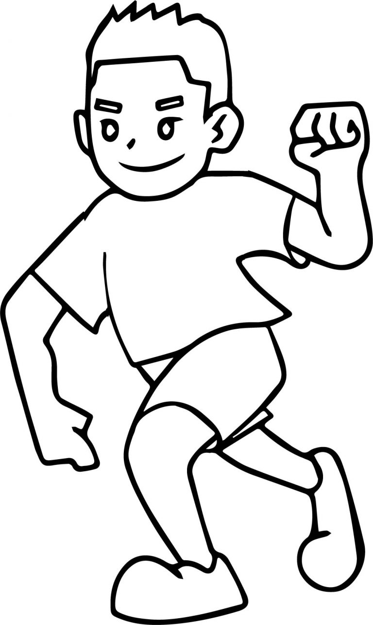 Running And Winner Boy Coloring Page - Wecoloringpage.com