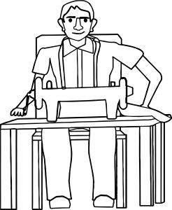 Tailor Man Machine Coloring Page