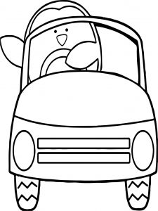 Toy Car Penguin Coloring Page