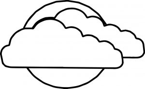 Two Clouds On Sun Coloring Page