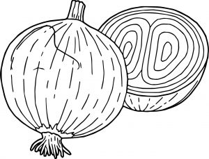 Vegetables Onion Coloring Page