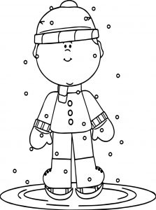 Winter Child Boy Coloring Page