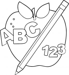 Abc Border Free Apple Image Coloring Page