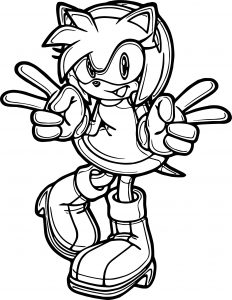 Amy Rose One Coloring Page