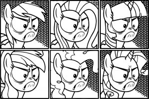 Angry Rainbow Dash Hair Style Coloring Page